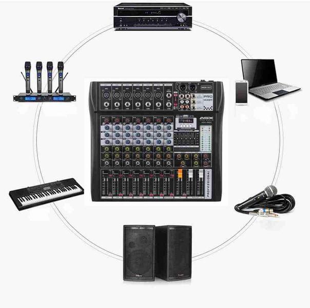 Imagem de Mesa De Som De 8 Canais Asx Com Equalizador Efeito Interface