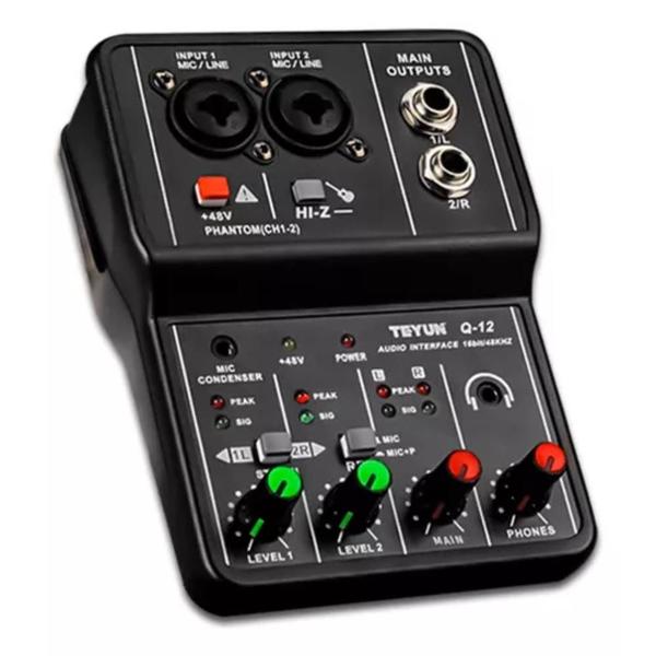 Imagem de Mesa De Som e Placa Teyun Q-12 Mixer Interface De Audio 