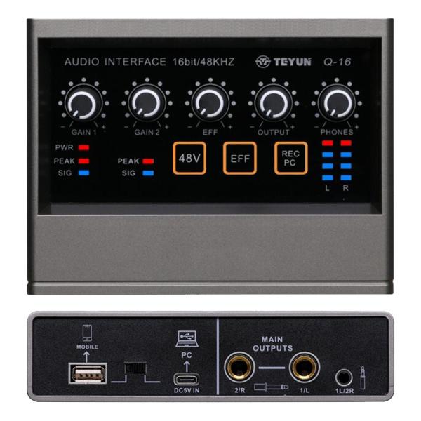 Imagem de Mesa De Som Interface De Audio Mixer Vedo Q-16 Gravação Profissional Mixer De Áudio Usb