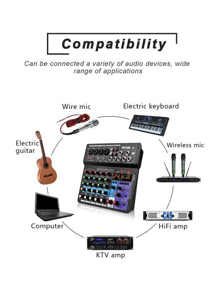 Imagem de Mesa De Som Mixer 6 Canais Áudio Usb Smart Profissional A6 Conjunto Interface Externa