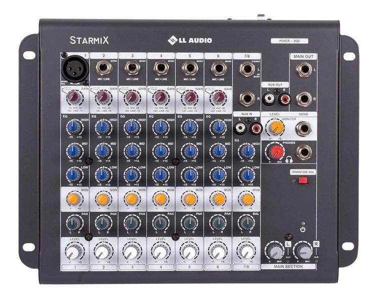 Imagem de Mesa De Som Mixer 8 Canais Ll Starmix S802R Bivolt