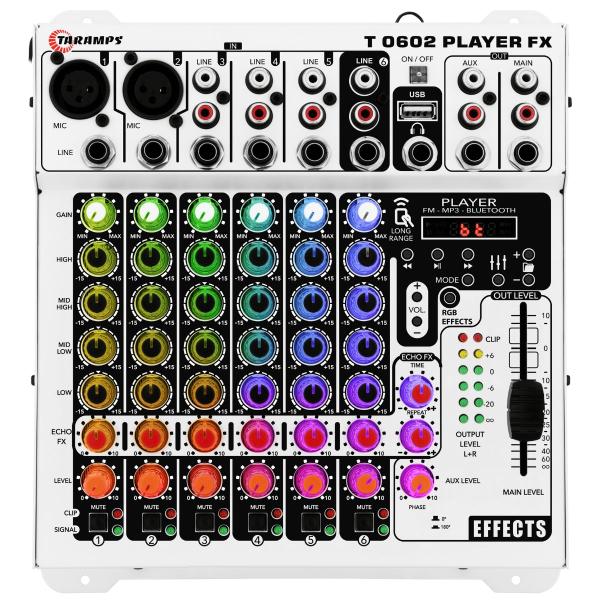 Imagem de Mesa de Som Taramps T 0602 Fx Multicolor Mesa Player Equalizador Mixer