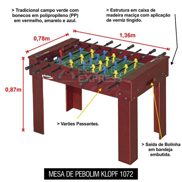 Imagem de Mesa de Totó com Varões Passantes Especial Klopf Cód. 1072