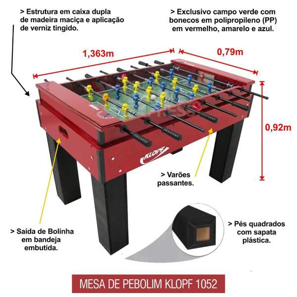 Imagem de Mesa de Totó com Varões Passantes Luxo Klopf Cód. 1052