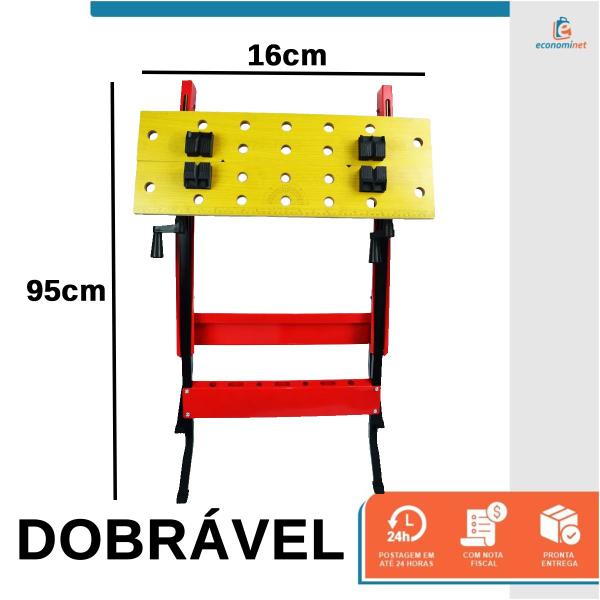 Imagem de Mesa de Trabalho Bancada Ferramentas Dobrável Multiuso Marceneiro 