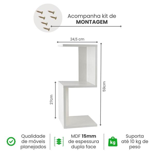 Imagem de Mesa Decorativa De Cabeceira Modelo S Ou Z Mdf Branco Mudo