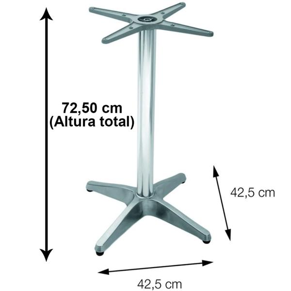 Imagem de Mesa Delta em Alumínio 75 cm (Alt) Base em X Tampo MDP Quadrado 60 cm (Larg) x 2,50 cm (Alt) Walnut