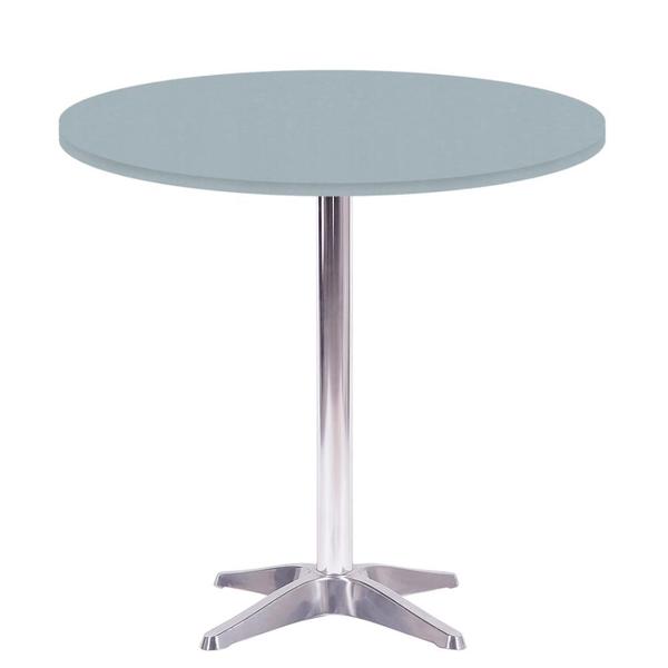 Imagem de Mesa Delta em Alumínio 75 cm (Alt) Base em X Tampo MDP Redondo 60 cm (Larg) x 2,50 cm (Alt) Cinza