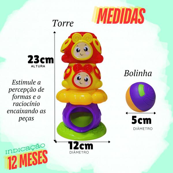 Imagem de Mesa Didática Infantil Educativa + torre Joaninha  Menino Menina Bebe