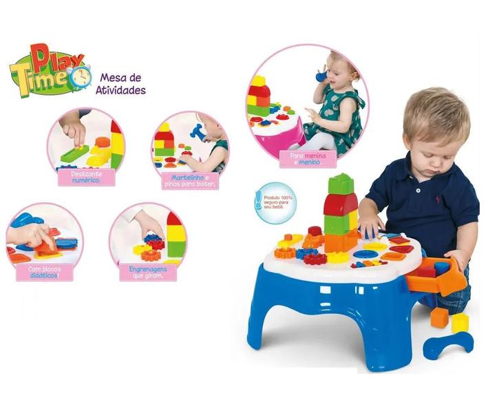 Mesa Didática Infantil Mesinha Educativa Ref 1950 - Azul - Cotiplas Imagem de Mesa Didática Infantil Mesinha Educativa Ref 1950 - Azul