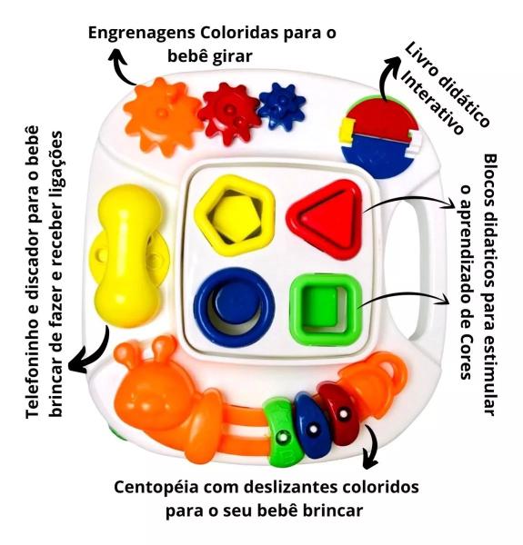 Imagem de Mesa Didática Infantil Sensorial Mesinha Educativa Play Time