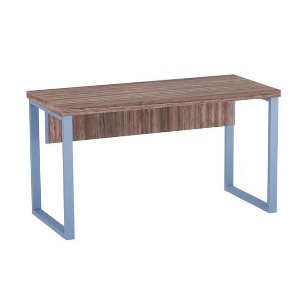 Imagem de Mesa Diretora Tubolar PE 40 Pandin 1,70 M Walnut e Azul Dali