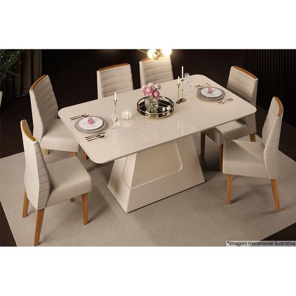 Imagem de Mesa DJ Dala/Escala MDF/Vidro 180cm Off White