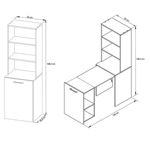 Imagem de Mesa Dobrável Alta Ambiente Me4171 Branco - Tecnomobili