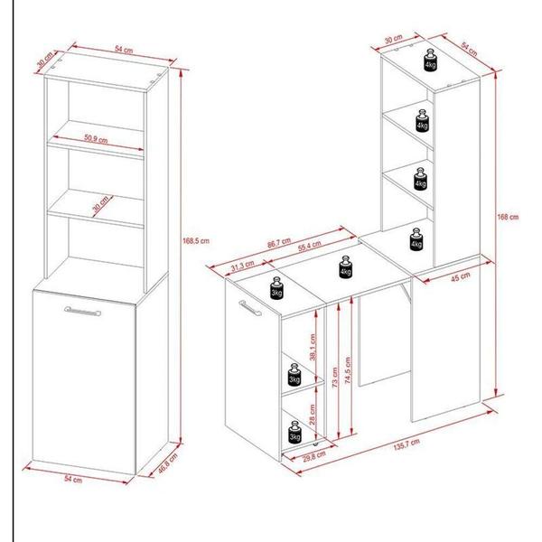 Imagem de Mesa Dobrável Alta Me4171 Branco - Tecnomobili