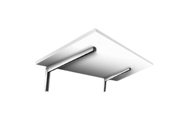 Imagem de Mesa Dobravel Branca 1,5x40x60cm com Suporte Branco