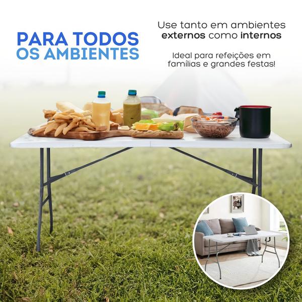 Imagem de Mesa Dobrável Camping Jardim Churrasco Fácil de Transportar