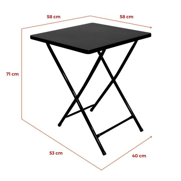 Imagem de Mesa Dobravel de Bar em Aço Quadrada Multiuso Antiferrugem