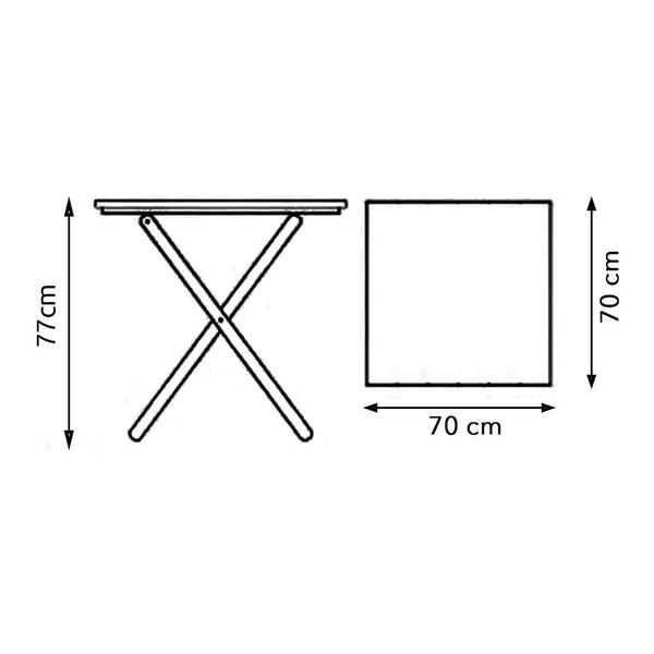 Imagem de Mesa Dobrável Madeira 70x70 Preta - Tarimatã