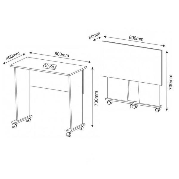 Imagem de Mesa Dobrável ME4117 para Notebook Nogal - Tecno Mobili