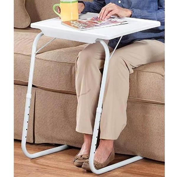 Imagem de Mesa dobravel multiuso notebook 18 em 1 portatil table mate para sala cozinha cama sofa infantil adulto branca