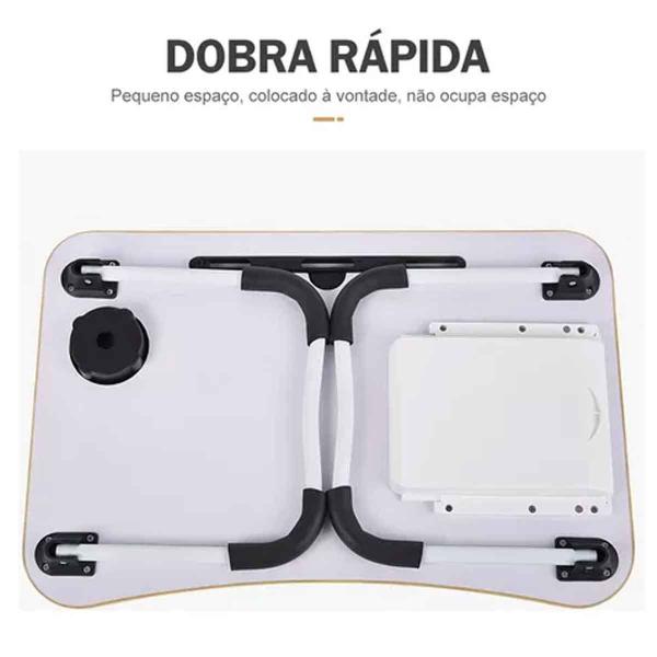 Imagem de Mesa Dobrável p/ Notebook c/ Suporte p/ Tablet e Copo