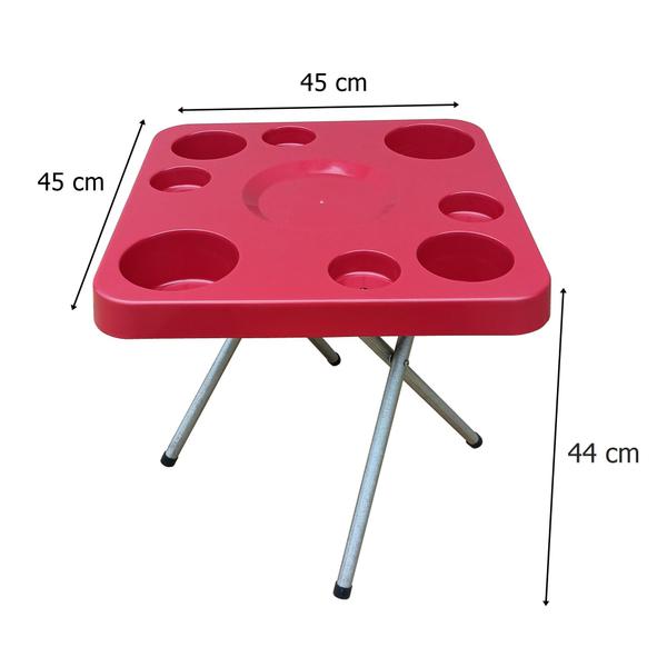 Imagem de Mesa Dobrável Para Petiscos Praia E Camping 44 Cm De Altura