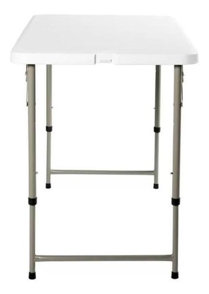 Imagem de Mesa Dobrável Portatil 1,22M Vira Maleta Camping - Branco