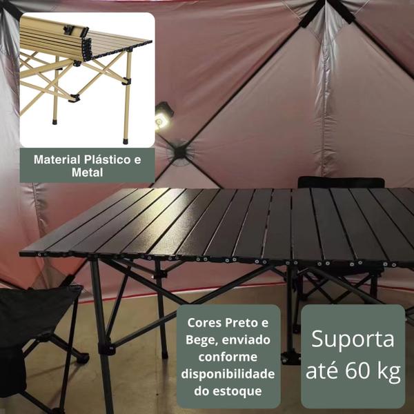 Imagem de Mesa Dobrável Portátil Articulada Leve Camping Praia Campo