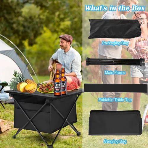 Imagem de Mesa Dobrável Portátil para Camping e Eventos - com Bolsa - 40x56x40cm