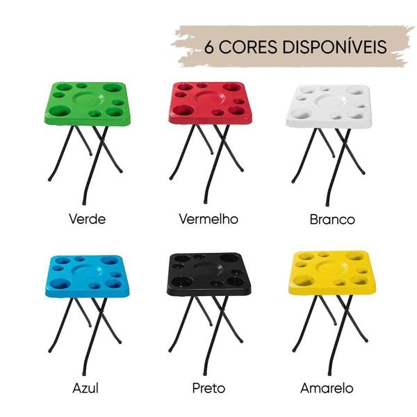 Imagem de  Mesa Dobrável Portátil Piscina Camping Pescaria Amarela