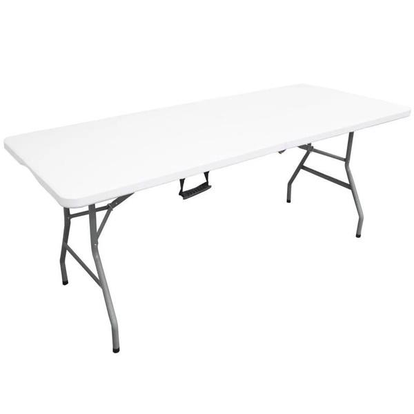 Imagem de Mesa Dobrável Portátil Vira Maleta Camping Praia 183x76cm