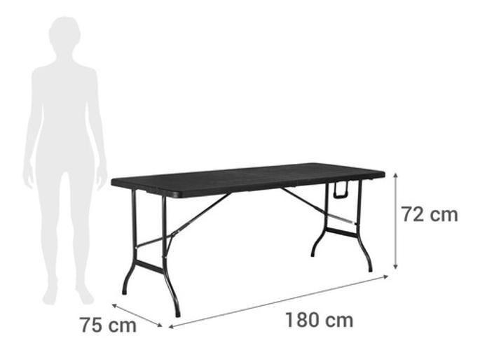 Imagem de Mesa Dobrável Portatil Vira Maleta Imita Madeira - Preto