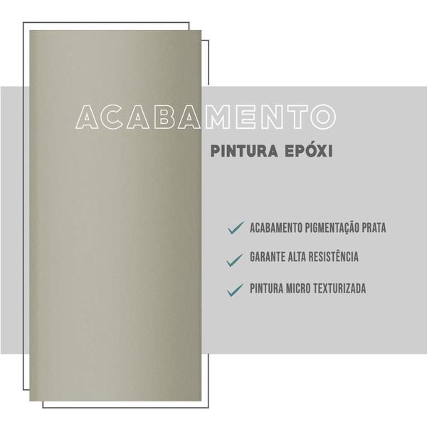 Imagem de Mesa Dobrável Tampo Branco Tubos Prata 216 Carraro