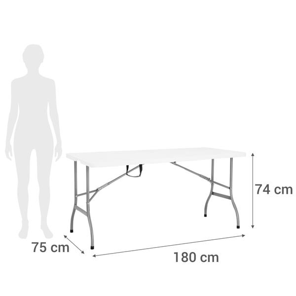 Imagem de Mesa Dobrável Tipo Maleta 180cm Branco