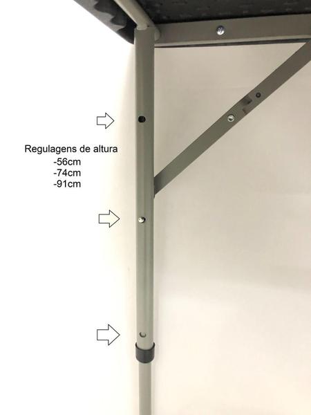 Imagem de Mesa Dobrável Vira Maleta Com 3 Regulagens De Altura Preta