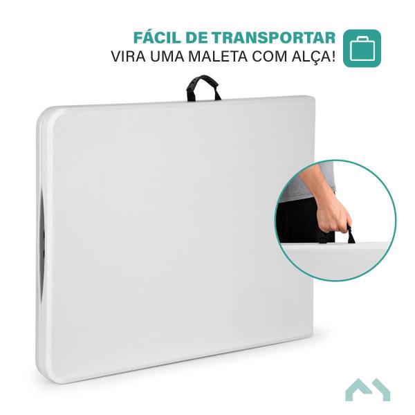 Imagem de Mesa Dobravel Vira Maleta de Aço Praia Camping Portatil MM House