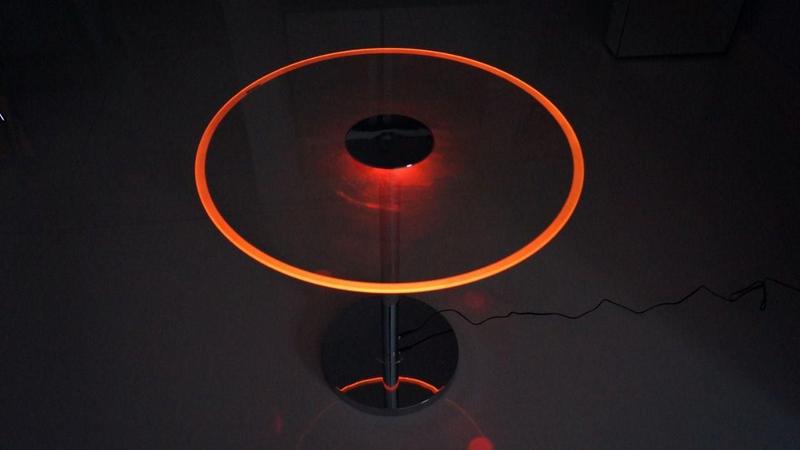 Imagem de Mesa E Luminária De Chão Eros Led - Rgb Vidro Base Cromada