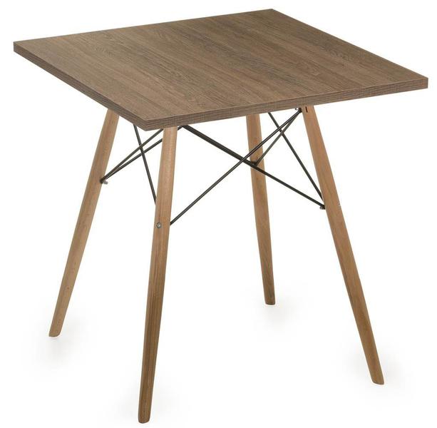 Imagem de Mesa Eames 70 cm Tampo Quadrado Imbuia Base Madeira Clara - 28721