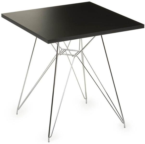 Imagem de Mesa Eames 70 cm Tampo Quadrado Preto Base Torre Cromada - 28734