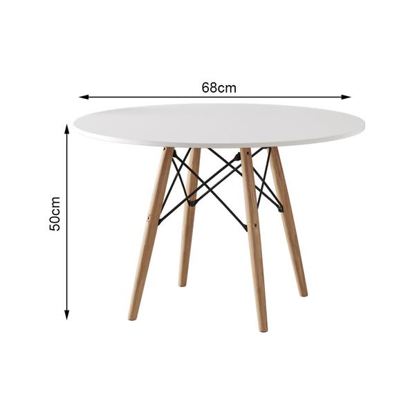 Imagem de Mesa Eames Eiffel Infantil Madeira Tampo 68cm Redondo Branco