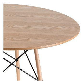 Imagem de Mesa Eames Eiffel Redondo Tampo De Madeira 80cm Amêndoa