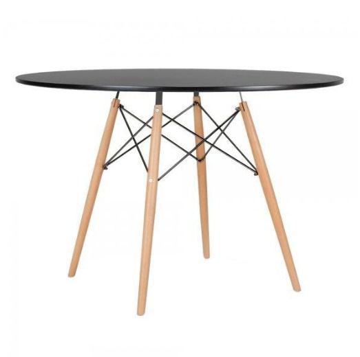 Imagem de Mesa eames eiffel wood tampo de madeira 110cm preto