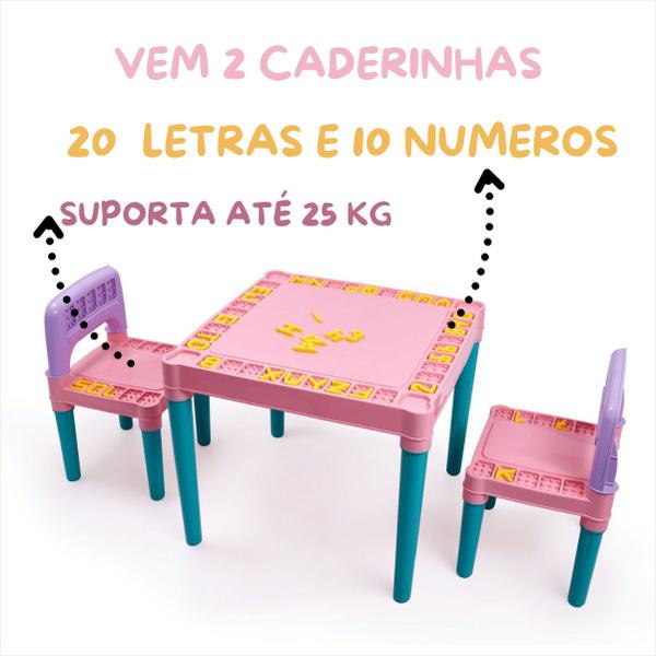 Imagem de Mesa Educativa Infantil Com 2 Cadeiras para Atividades