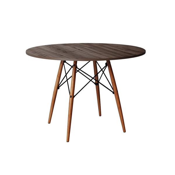 Imagem de Mesa Eiffel Design Charles Eames Redonda 110cm Amêndoa Base Madeira Maciça