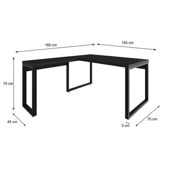 Imagem de Mesa em L Diretor 150x160x75cm Yon