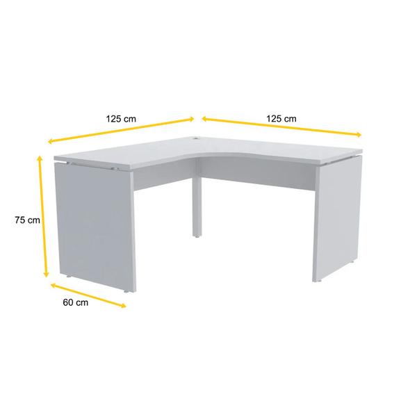 Imagem de Mesa em l p/ escritório 125x125 pandin p25 - cinza