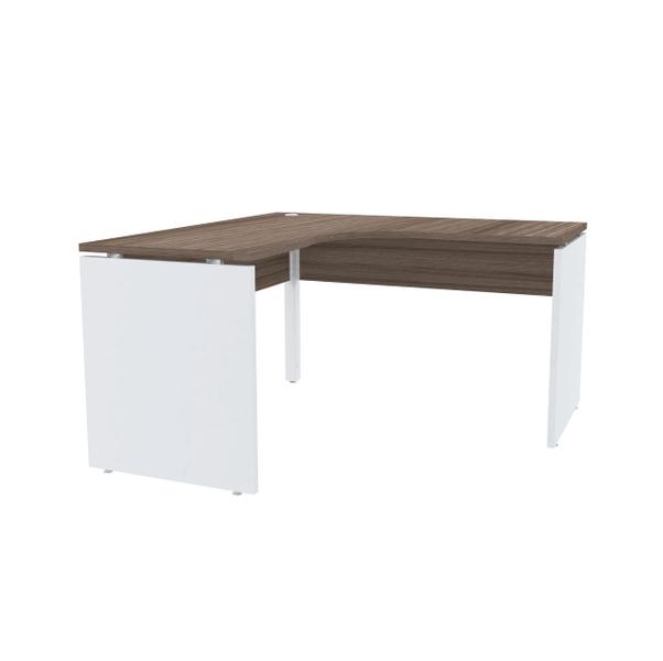 Imagem de Mesa em l p/ escritório 135x135 pandin p25 - walnut/branco