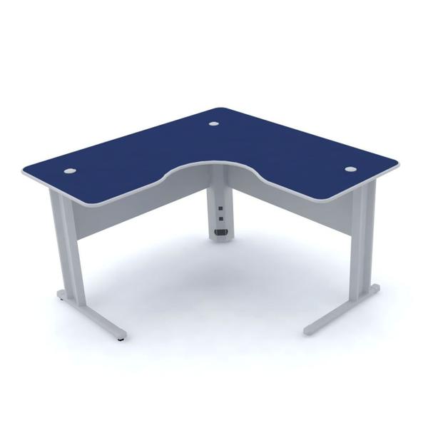 Imagem de Mesa em l p/ escritório 140x140 pandin maxxi - azul/cinza