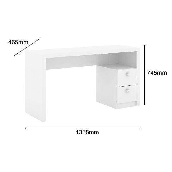 Imagem de Mesa Escritório 2 Gavetas ME4130 Branco - Tecnomobili